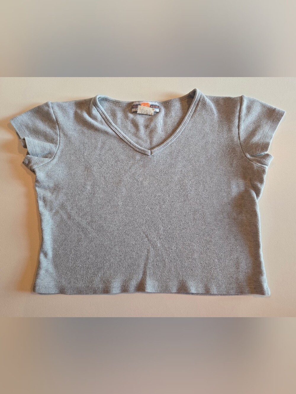 Weavers Girl Grey Cropped T Shirt